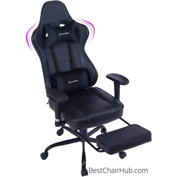 VON RACER Massage Gaming Chair with footrest