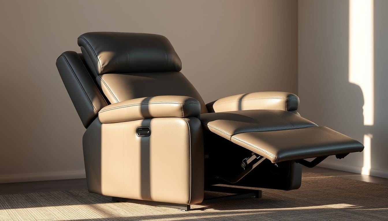 gray leather recliner chair