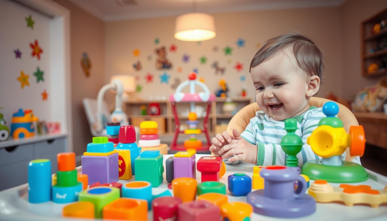 high chair with toys