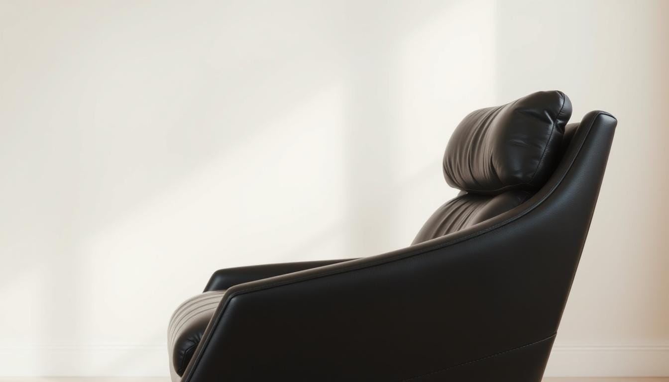 leather lounge chair black