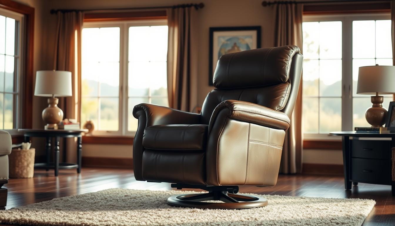 leather swivel glider chair