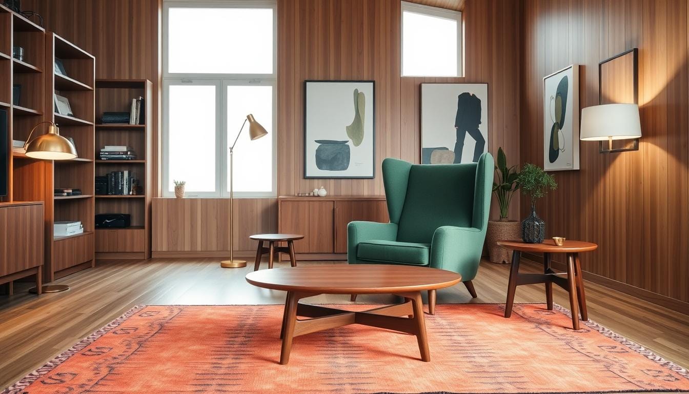 mid century modern green chair