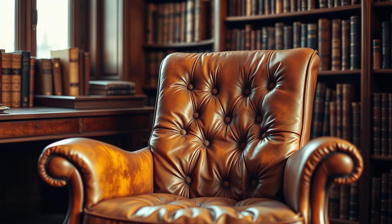 old leather office chair