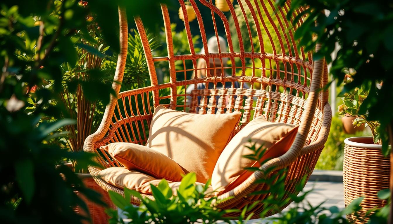 rattan swing chair