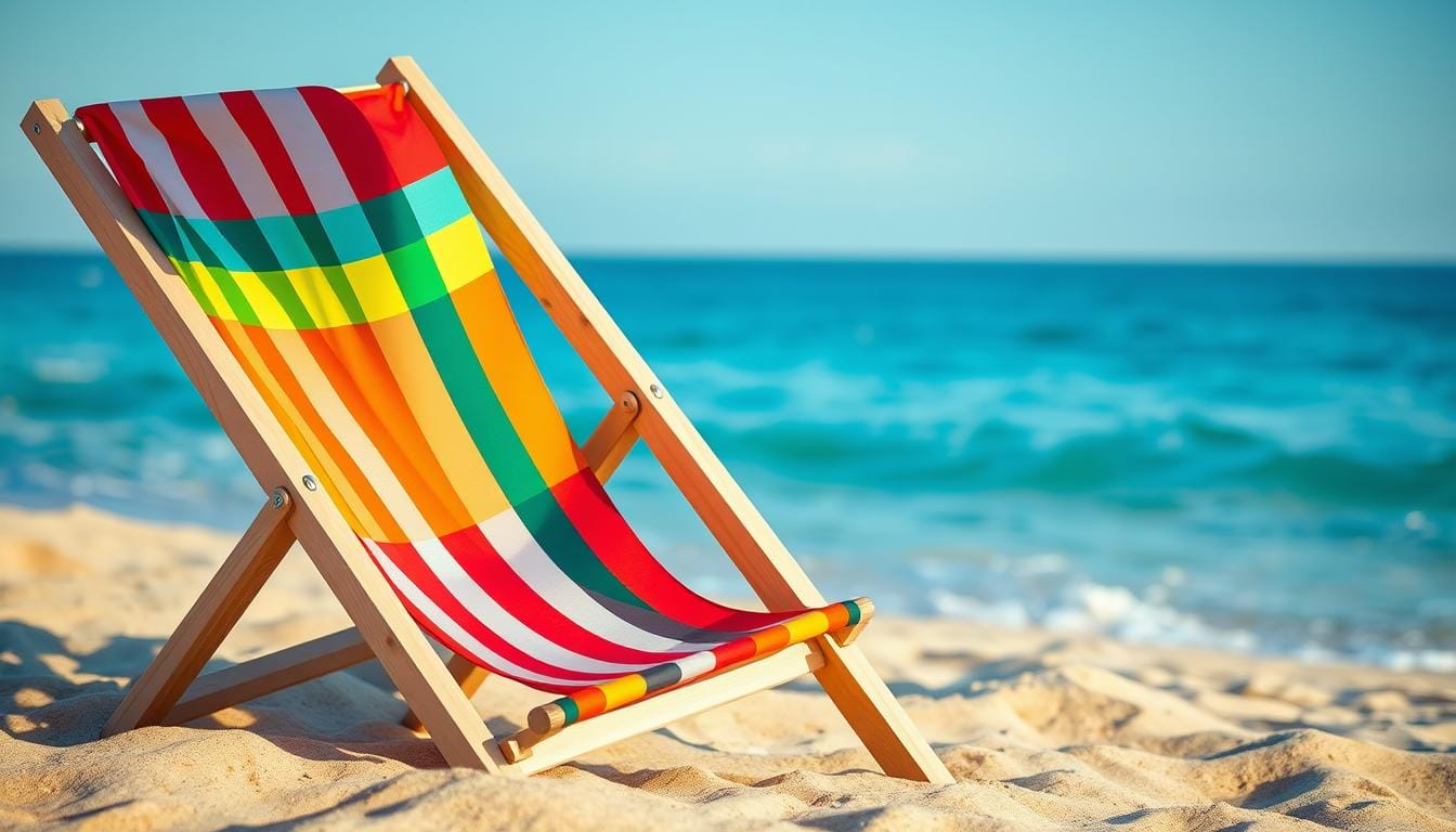 striped beach chair