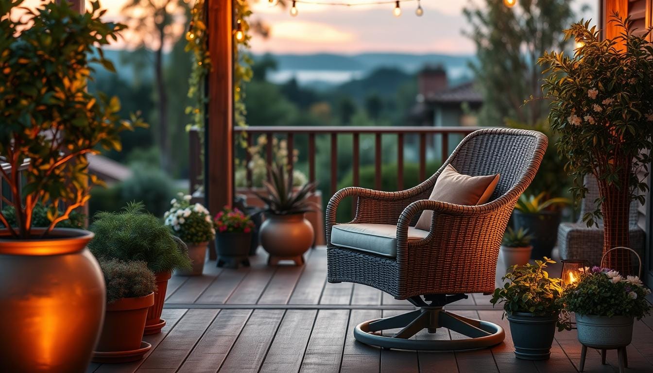swivel wicker chair