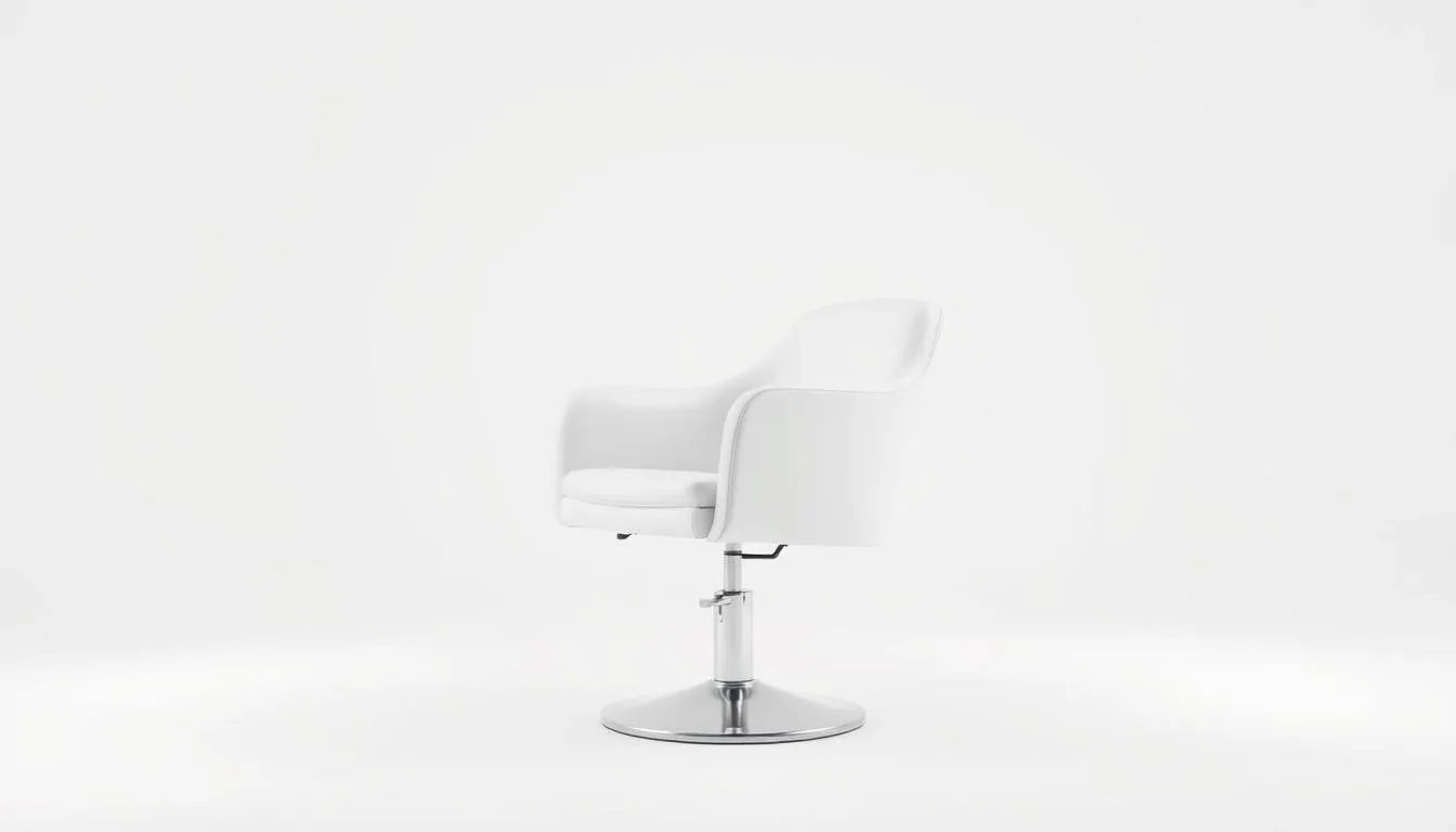 white salon chair