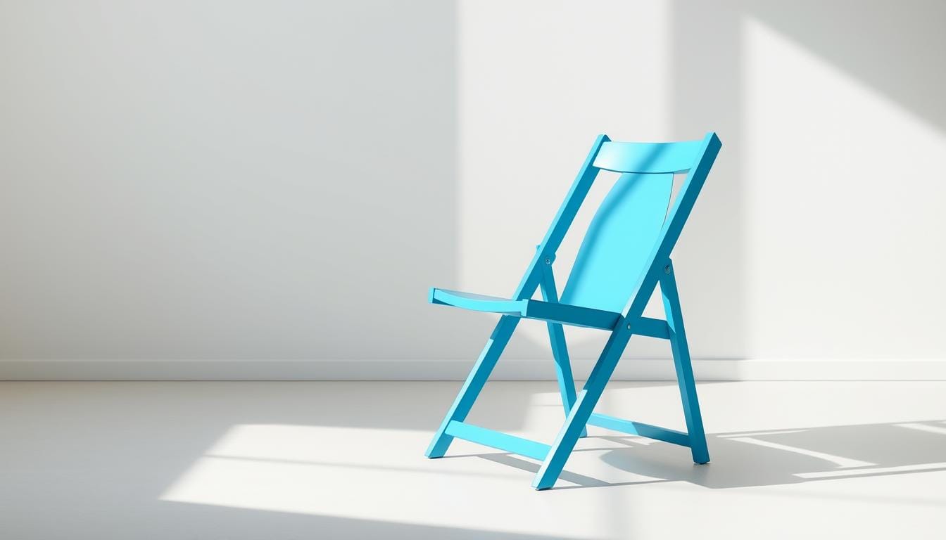 blue foldable chair