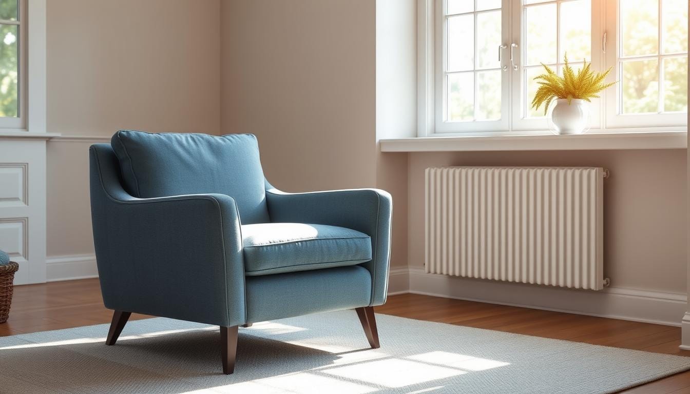 blue grey chair
