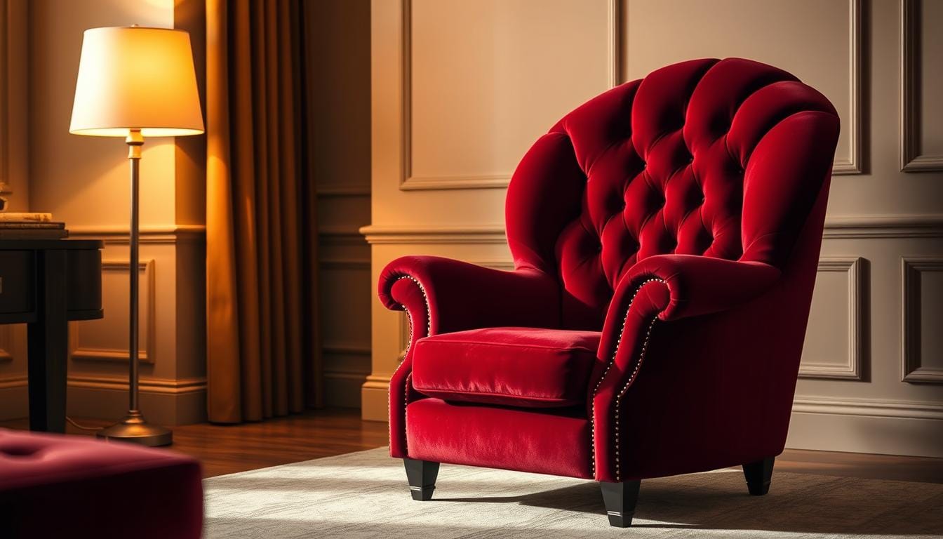 burgundy velvet chair