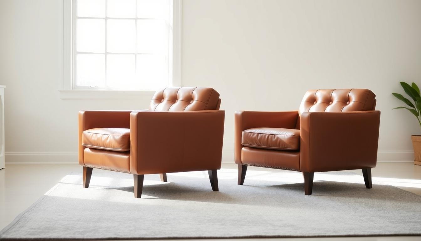 cognac leather accent chair