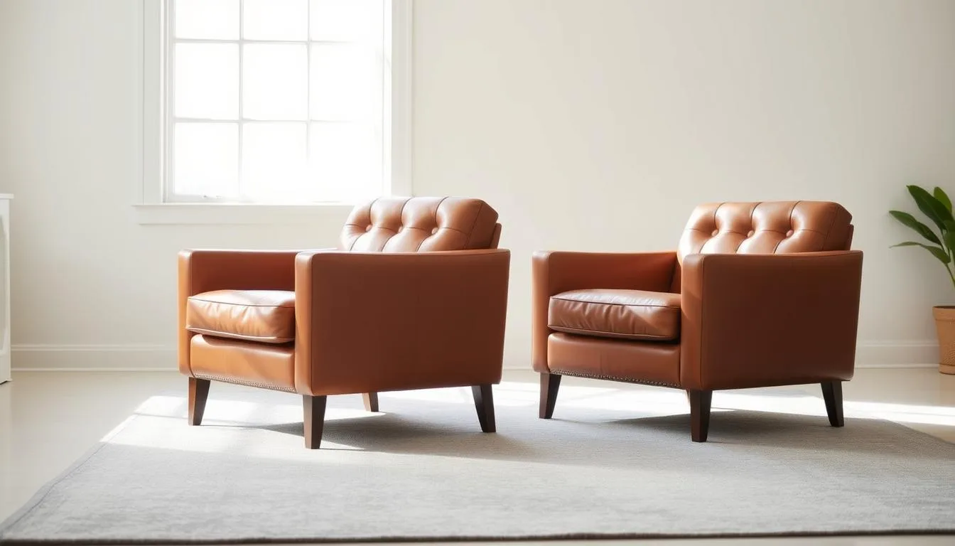 cognac leather accent chair