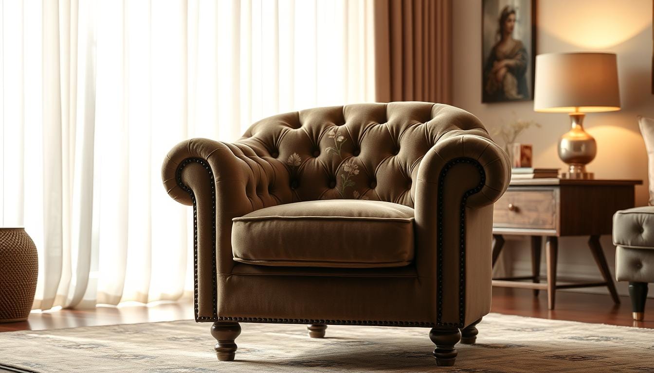 embroidered accent chair