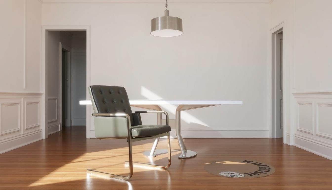gray leather dining chair
